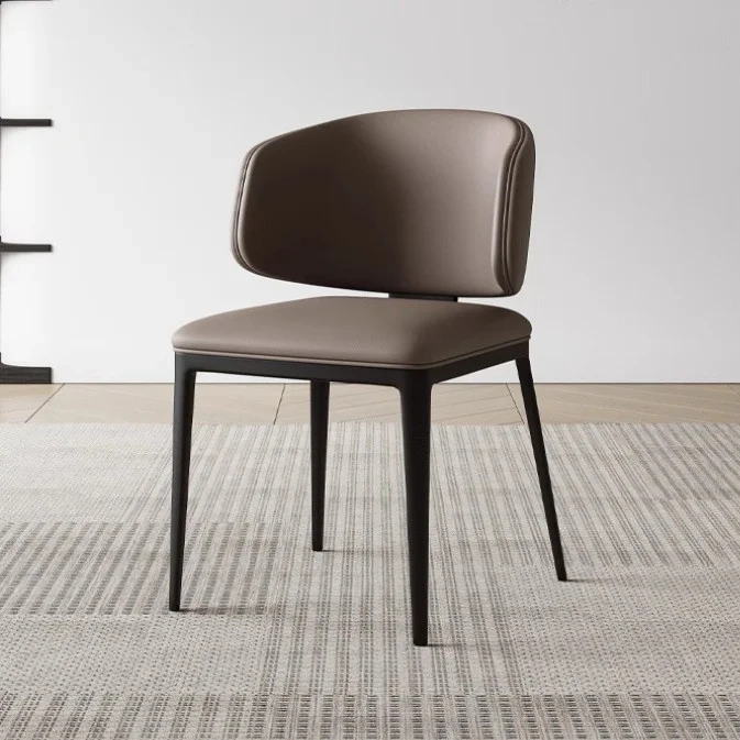 Minimalist High-End Dining Chair Solid Wood Backrest Modern In-Stock Genuine Leather Seat Metal Frame High-End Dining Table,Minimalist High-End Dining Chair Solid Wood Backrest Modern In-Stock Genuine Leather Seat Metal Frame High-End Dining Table,DAILY UP FURNITURE-The professional supplier of School Furniture, Office Furniture, Home Furnirure