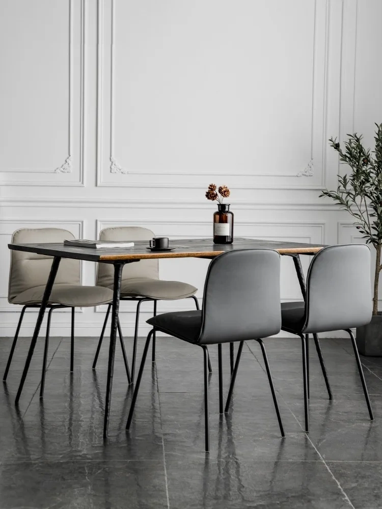 Scandinavian Creative Soft Package Leather Dining Chair Modern Iron Backrest Stool Chair,Scandinavian Creative Soft Package Leather Dining Chair Modern Iron Backrest Stool Chair,DAILY UP FURNITURE-The professional supplier of School Furniture, Office Furniture, Home Furnirure