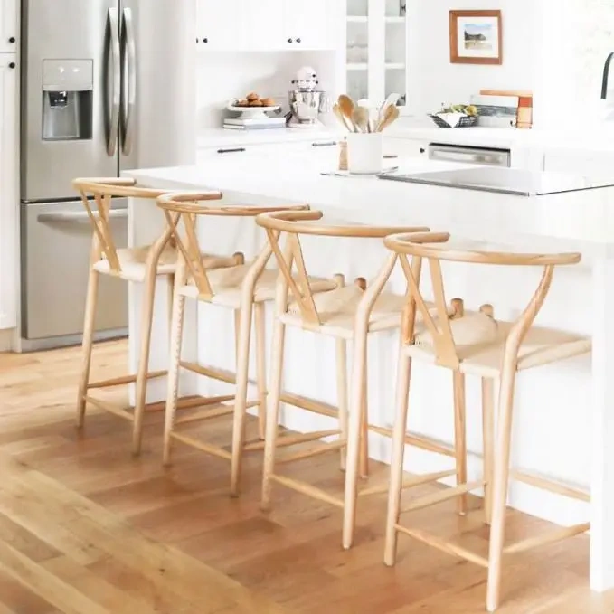 Factory Supplies High Cane Dining Chair Solid Wood Wishbone Bar Stools High Quality Rattan Bar Stool for Cafe Shop,Factory Supplies High Cane Dining Chair Solid Wood Wishbone Bar Stools High Quality Rattan Bar Stool for Cafe Shop,DAILY UP FURNITURE-The professional supplier of School Furniture, Office Furniture, Home Furnirure