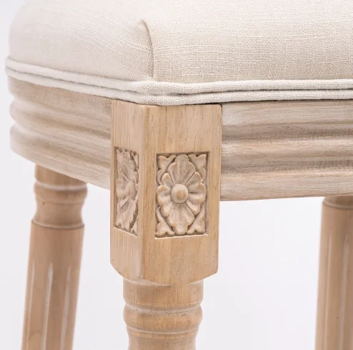 Elegant Solid Wood Louis Bar Stool Beige Linen Fabric Versatile Home Furniture for Dining Apartment Gym Warehouse Home Office,Elegant Solid Wood Louis Bar Stool Beige Linen Fabric Versatile Home Furniture for Dining Apartment Gym Warehouse Home Office,DAILY UP FURNITURE-The professional supplier of School Furniture, Office Furniture, Home Furnirure