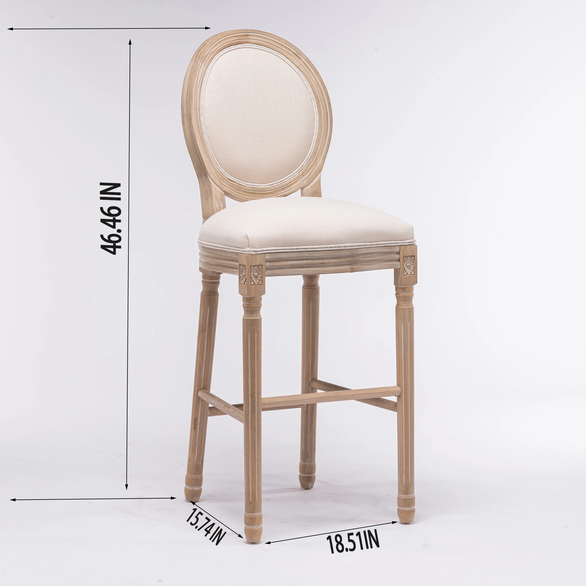 Elegant Solid Wood Louis Bar Stool Beige Linen Fabric Versatile Home Furniture for Dining Apartment Gym Warehouse Home Office,Elegant Solid Wood Louis Bar Stool Beige Linen Fabric Versatile Home Furniture for Dining Apartment Gym Warehouse Home Office,DAILY UP FURNITURE-The professional supplier of School Furniture, Office Furniture, Home Furnirure