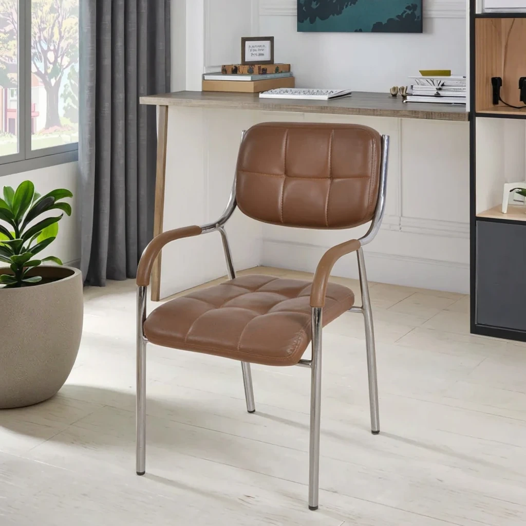 Modern High Quality Ergonomic Office Chair with Comfortable Leather Padded Cushions High-Back Computer Armchair Chrome Frame,Modern High Quality Ergonomic Office Chair with Comfortable Leather Padded Cushions High-Back Computer Armchair Chrome Frame,DAILY UP FURNITURE-The professional supplier of School Furniture, Office Furniture, Home Furnirure