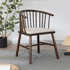 Walnut+Light Grey Linen Cushion