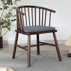 Walnut+Dark Grey Linen Cushion