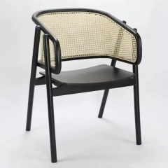 Nordic Black Wood Cane Rattan Back Dining Chair With Arms,Nordic Black Wood Cane Rattan Back Dining Chair With Arms,DAILY UP FURNITURE-The professional supplier of School Furniture, Office Furniture, Home Furnirure