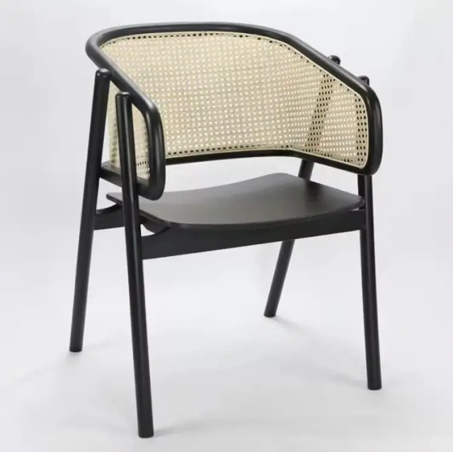 Nordic Black Wood Cane Rattan Back Dining Chair With Arms,Nordic Black Wood Cane Rattan Back Dining Chair With Arms,DAILY UP FURNITURE-The professional supplier of School Furniture, Office Furniture, Home Furnirure