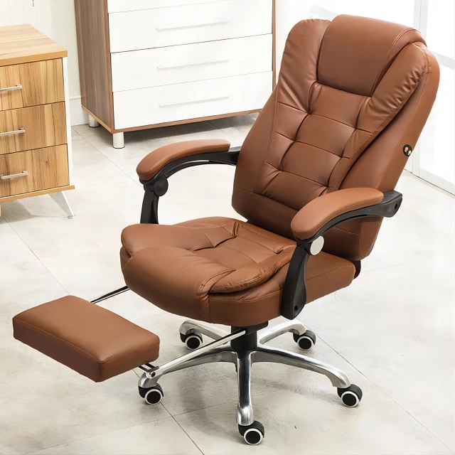 Hot Sell Brown PU Adjustable Height Boss Chair With Footrest Soft Massage Office Chairs,Hot Sell Brown PU Adjustable Height Boss Chair With Footrest Soft Massage Office Chairs,DAILY UP FURNITURE-The professional supplier of School Furniture, Office Furniture, Home Furnirure