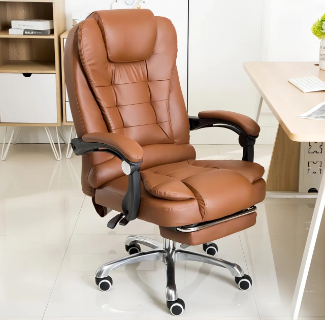 Hot Sell Brown PU Adjustable Height Boss Chair With Footrest Soft Massage Office Chairs,Hot Sell Brown PU Adjustable Height Boss Chair With Footrest Soft Massage Office Chairs,DAILY UP FURNITURE-The professional supplier of School Furniture, Office Furniture, Home Furnirure