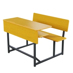 DAILY UP Double School Table and Bench Classical Design Wooden & Steel Frame Student Desk and Chair Disassemble Structure Available,School Furniture Double Student Desk and Chair School Bench and Desk with Bag Holder Wooden School Bench Table for Student,DAILY UP FURNITURE-The professional supplier of School Furniture, Office Furniture, Home Furnirure