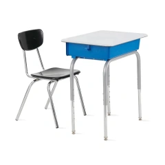 DAILY UP Height Adjustable Single Student Desk and Chair | Classic Design Ergonomic Set for School Classroom,Single Adjustable Student Desk and Chair School Furniture Metal Plastic Table and Chair Set for Middle School,DAILY UP FURNITURE-The professional supplier of School Furniture, Office Furniture, Home Furnirure