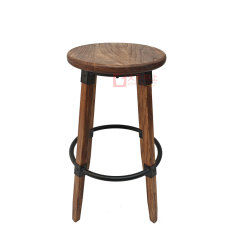 DAILY UP Premium Counter Height Bar Stool - Solid Thick Elm Wood with Classic Steel Frame, Rustic Industrial Style for Coffee Shop, Bistro, Home Kitchen,Rustic Industrial Bar Stool,DAILY UP FURNITURE-The professional supplier of School Furniture, Office Furniture, Home Furnirure