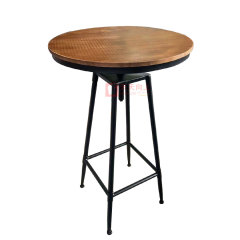 DAILY UP Premium Counter Height Bar Stool - Solid Thick Elm Wood with Classic Steel Frame, Rustic Industrial Style for Coffee Shop, Bistro, Home Kitchen,Rustic Industrial Bar Stool,DAILY UP FURNITURE-The professional supplier of School Furniture, Office Furniture, Home Furnirure