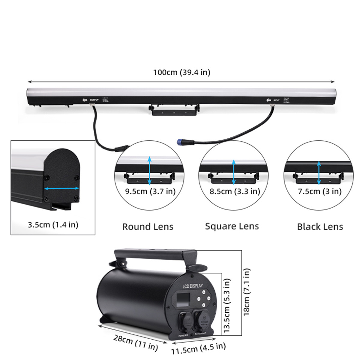 IP65 Waterproof Artnet DMX512 Control DJ Disco Party Strip Stage Effect Tube Light RGB 3IN1 LED Pixel Bar for Wedding KTV Club
