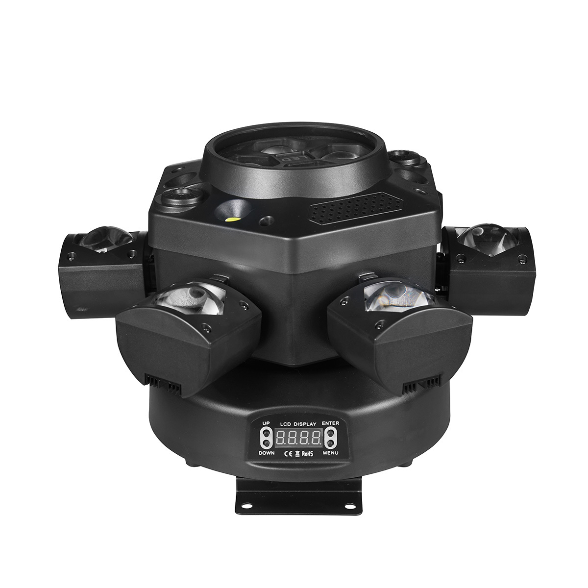 6-Arm Bee Eye DJ LED DMX Strobe Disco Stage Light 150W RGBW Laser Party Light Remote Beam Moving Head for Wedding Theme Park