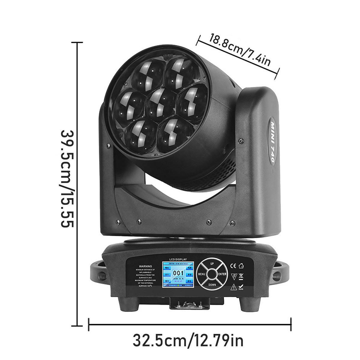 Mini 7*40W Moving Head Light RGBW 4 in 1 LED Beam Wash Zoom Effect  Stage Light for  KTV Disco DJ Home Party