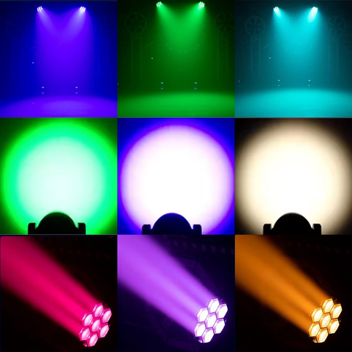 Mini 7*40W Moving Head Light RGBW 4 in 1 LED Beam Wash Zoom Effect  Stage Light for  KTV Disco DJ Home Party