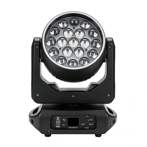 19x15W RGBW 4IN1 LED Zoom Wash Moving Head Lights for Disco DJ KTV Party with DMX512 Single Point Control LED Strip Ring