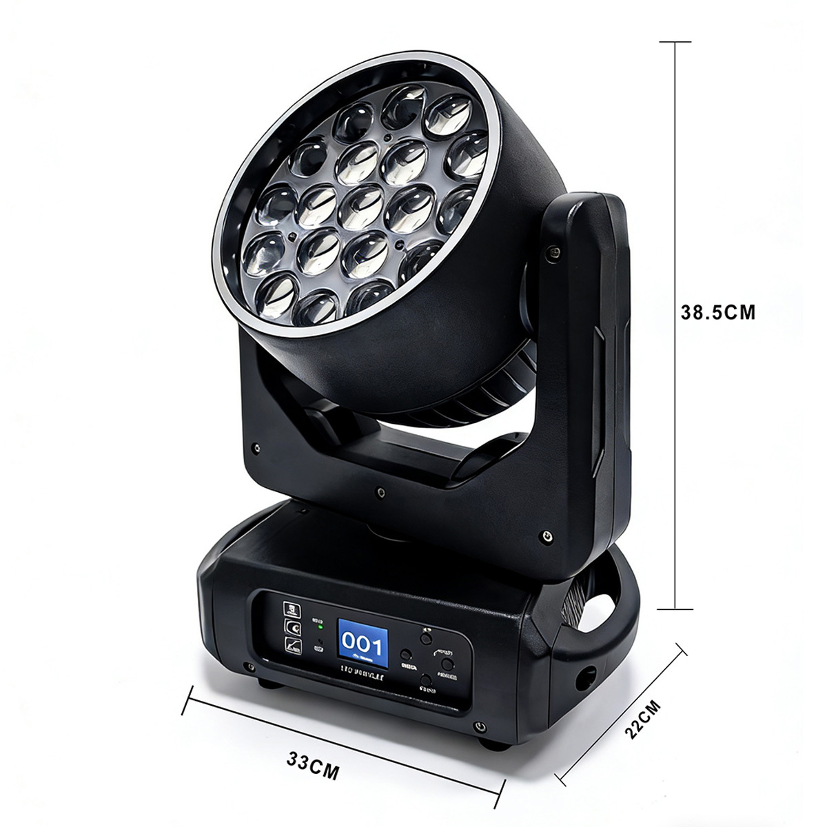 19x15W RGBW 4IN1 LED Zoom Wash Moving Head Lights for Disco DJ KTV Party with DMX512 Single Point Control LED Strip Ring