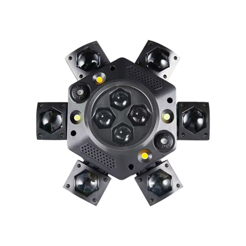 6-Arm Bee Eye DJ LED DMX Strobe Disco Stage Light 150W RGBW Laser Party Light Remote Beam Moving Head for Wedding Theme Park