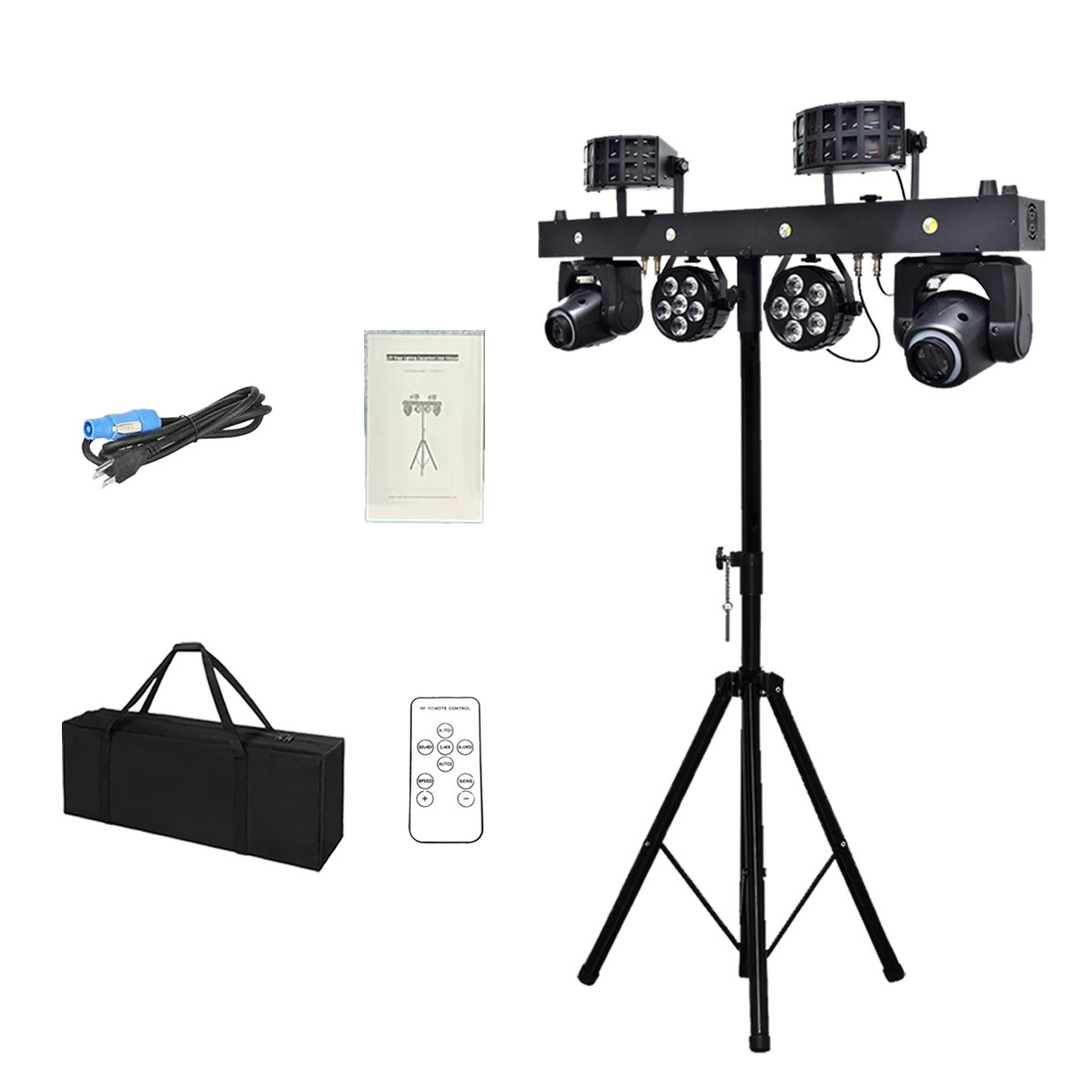 Nouveau 2x30w Spot tête mobile + 6x5w Par + 10w RGBW papillon stroboscope 4in1 support Dj Disco effet éclairage de scène DMX musique discothèque