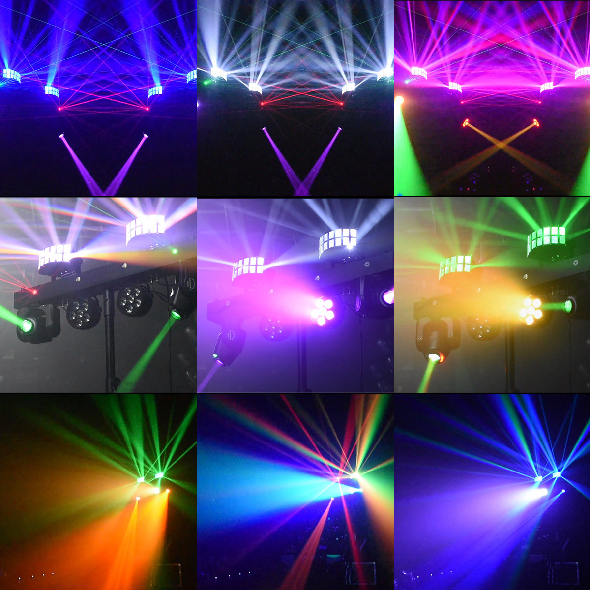 Nouveau 2x30w Spot tête mobile + 6x5w Par + 10w RGBW papillon stroboscope 4in1 support Dj Disco effet éclairage de scène DMX musique discothèque