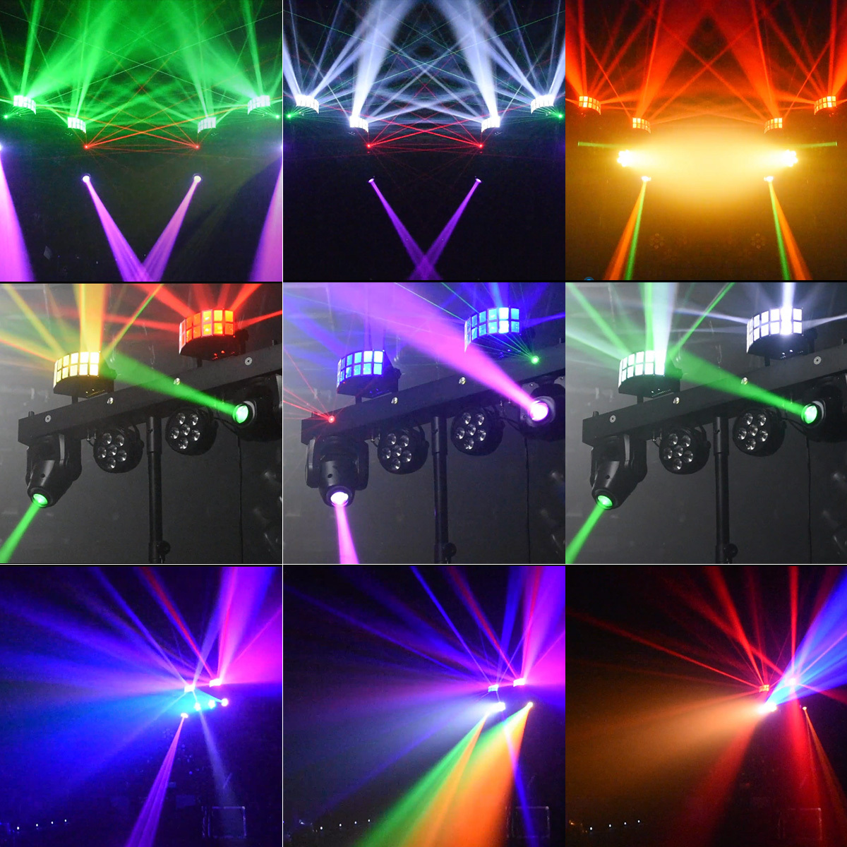Nouveau 2x30w Spot tête mobile + 6x5w Par + 10w RGBW papillon stroboscope 4in1 support Dj Disco effet éclairage de scène DMX musique discothèque
