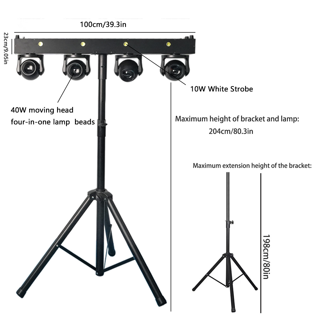 Professional Portable Dj Disco Light Gig Bar DMX512 4*40W RGBW 4in1 Led Stage Bar Moving head Beam Light With Stand