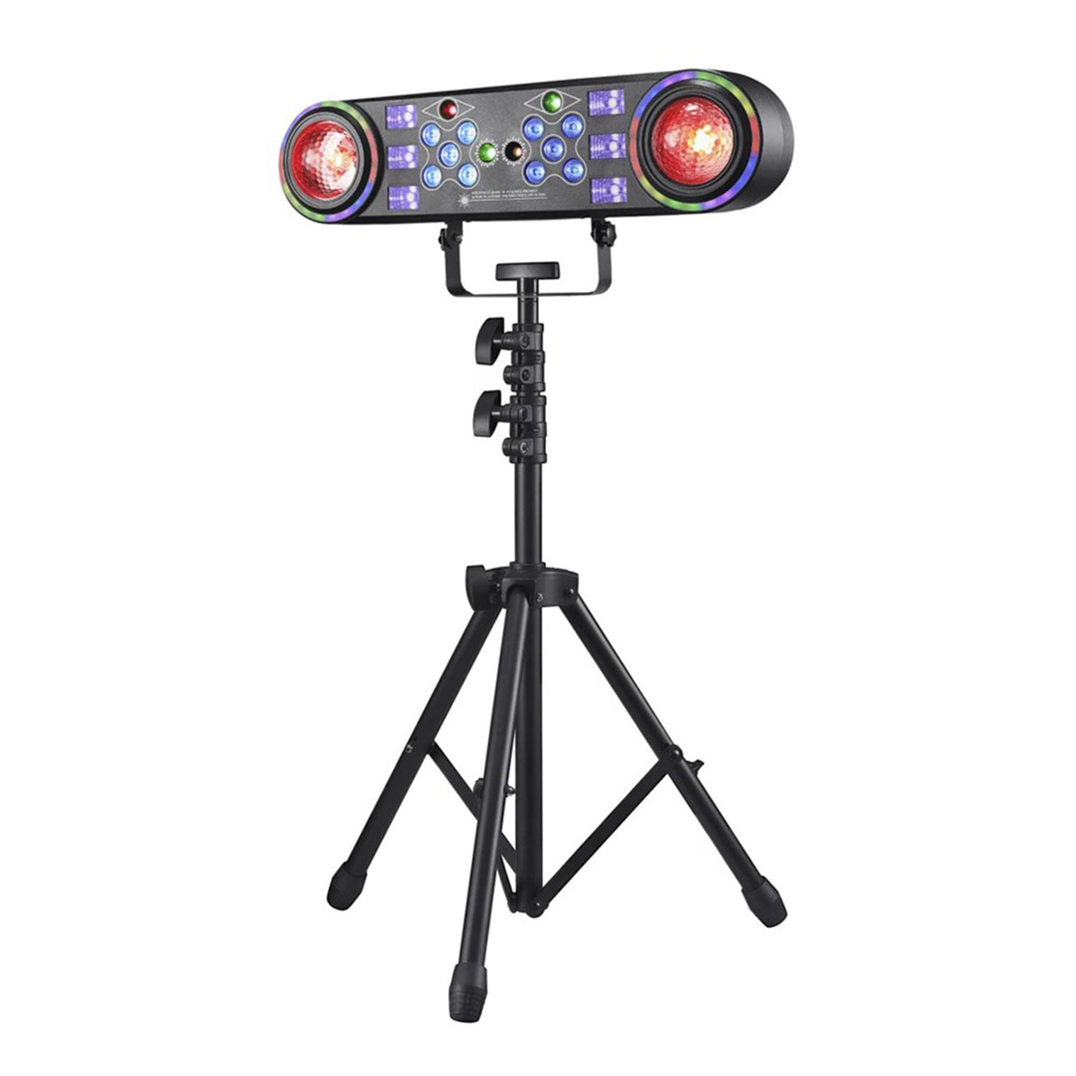 Double Ball Seven-in-One Beam Stage Lights 15W Magic Purple Dye 2*100mW Red Laser 2*50mW Green Laser for KTV DJ DISCO Party