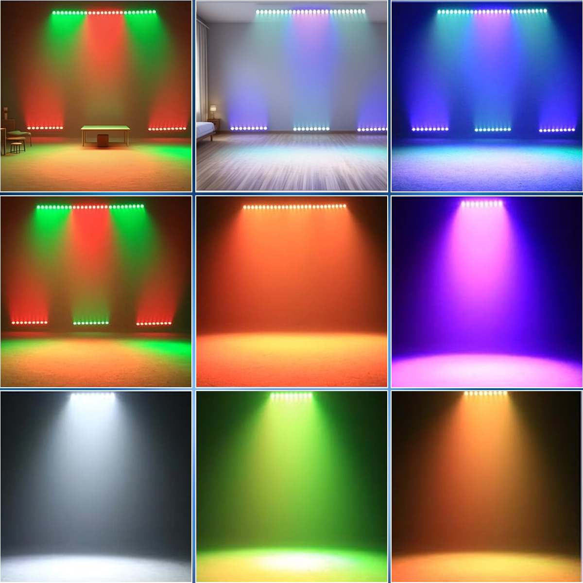 9LEDs RGBW 4IN1 Wall Wash Lamp 36W RGBW Lights Bar Stage Lighting Effect DJ Party Lights Projection Light for Disco Theater