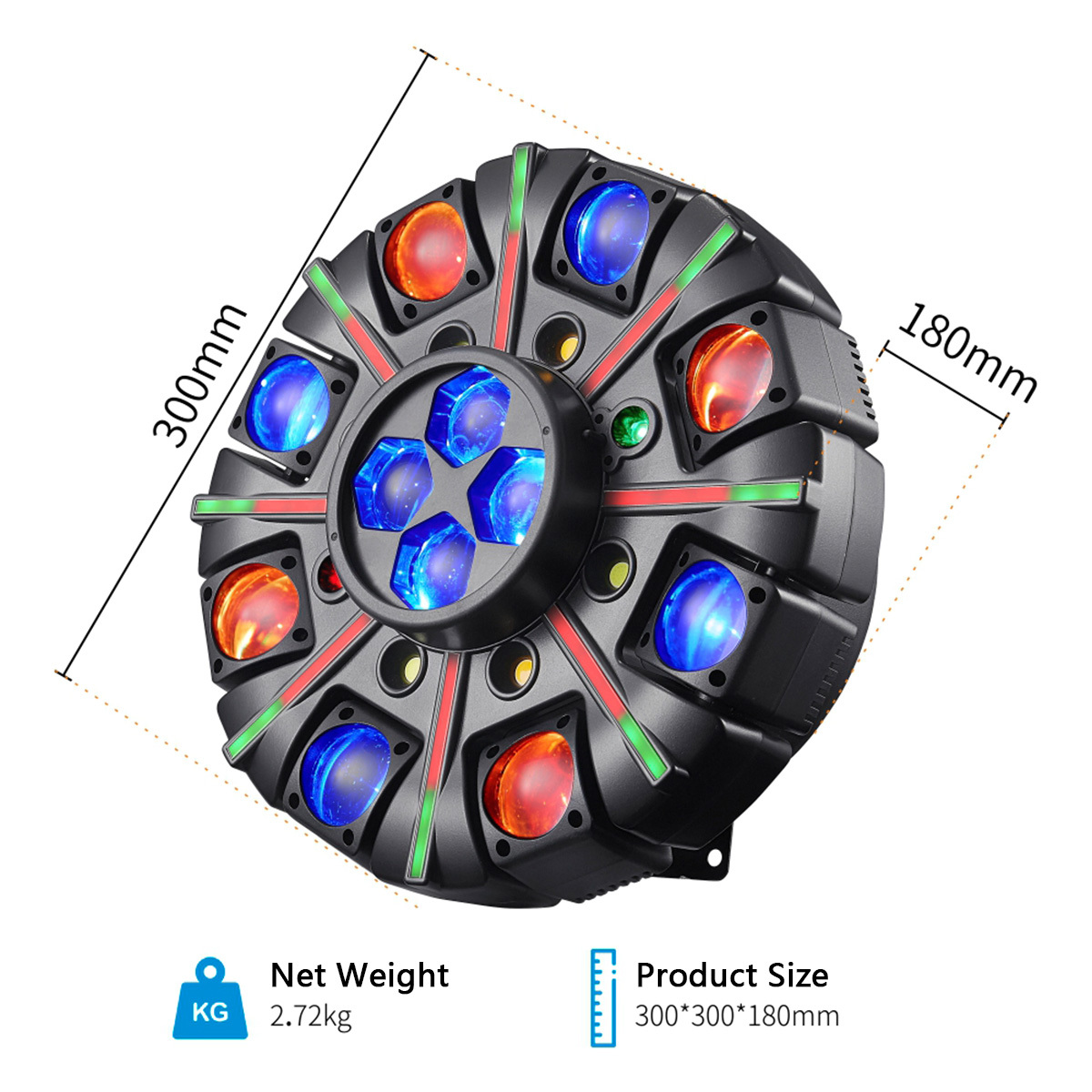 Factory Direct Stock 150W 8 Arm King Kong RGBW LED Moving Head Light Remote DMX512 Beam Strobe Laser Effects Light for DJ Stage