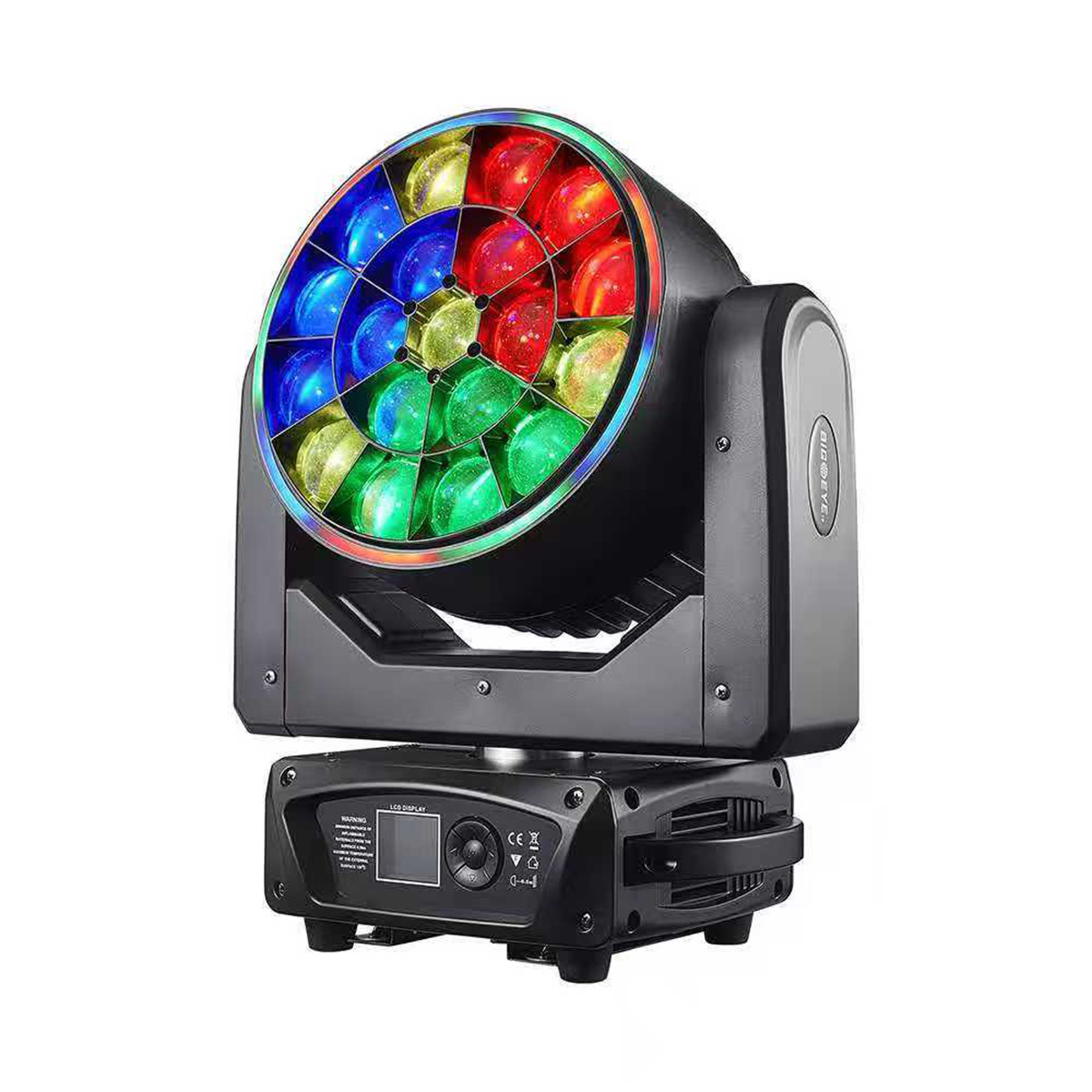 RZ 19X15W RGBW 4IN1 LED Point Control DMX512 LED Strip Ring Effect Wash Zoom Bee Eye Moving Head Light for KTV Party Concert