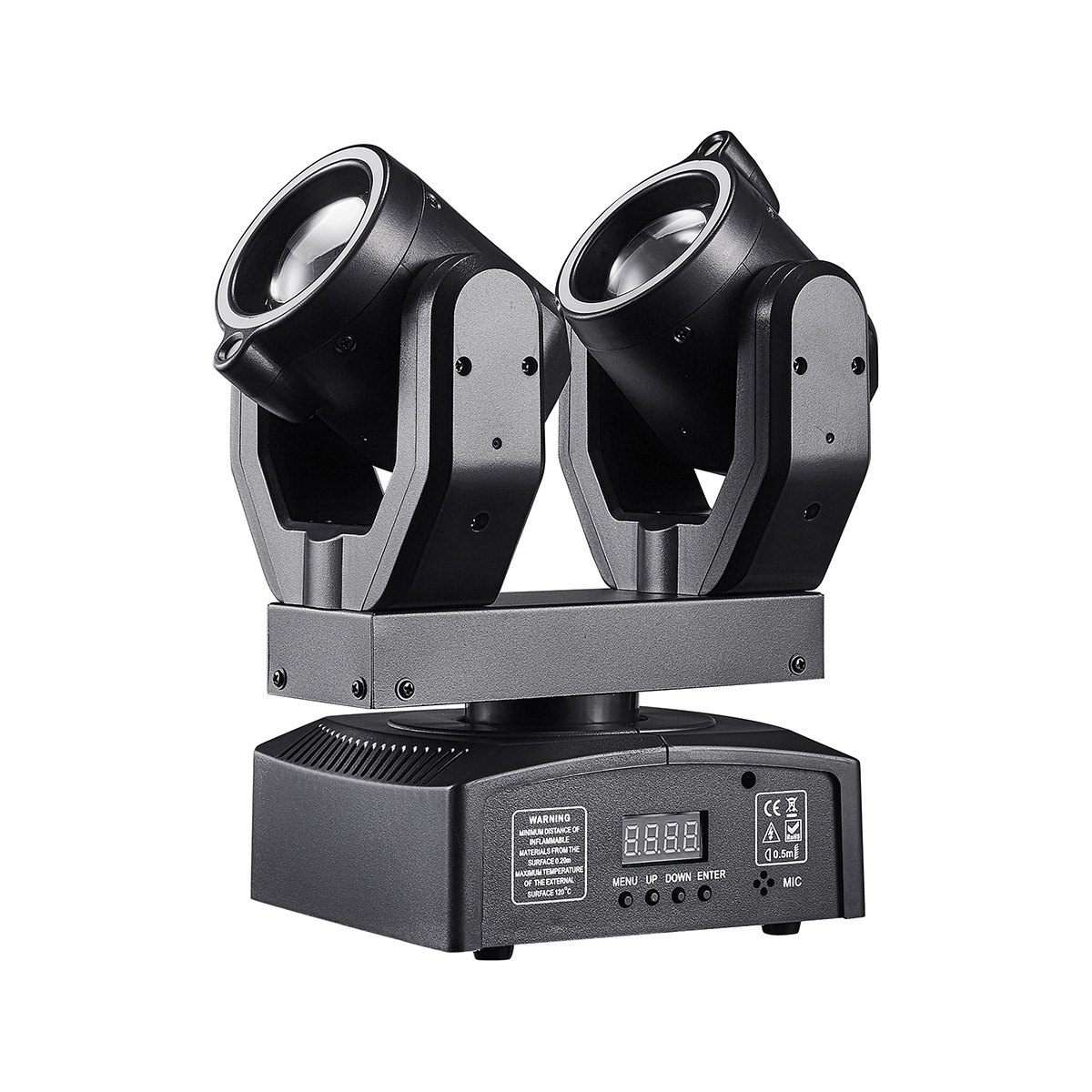 Mini 100W RGBW Double Head Moving Head Beam Rotating Light DMX512 Remote Control RG Laser Stage Strobe Light for Disco Party Bar