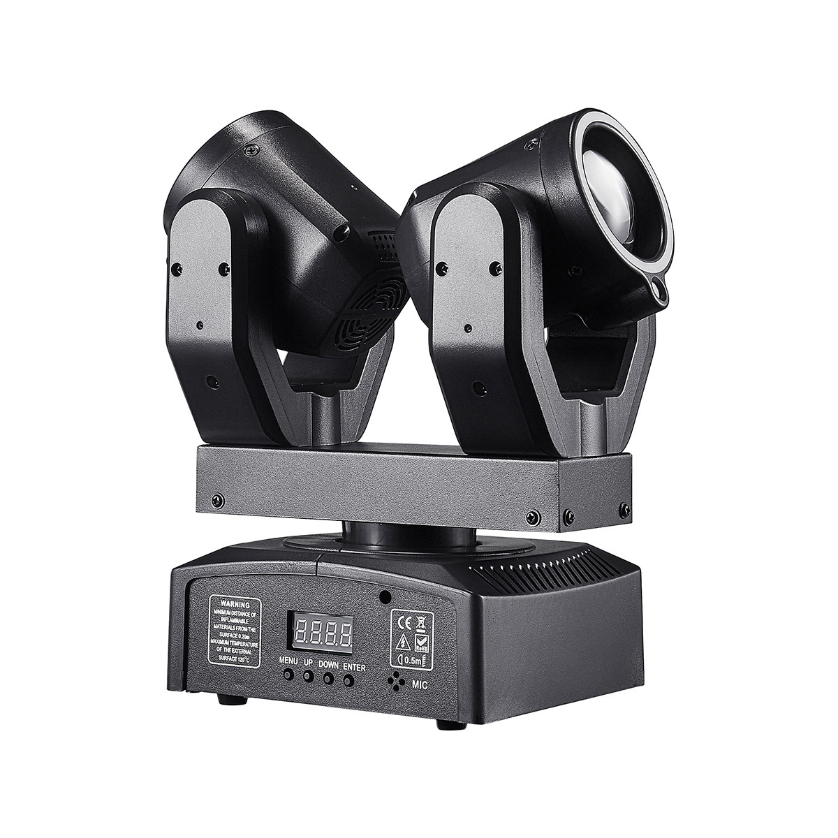Mini 100W RGBW Double Head Moving Head Beam Rotating Light DMX512 Remote Control RG Laser Stage Strobe Light for Disco Party Bar