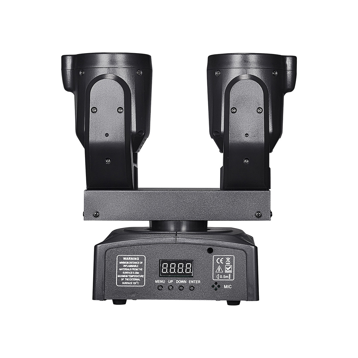 Mini 100W RGBW Double Head Moving Head Beam Rotating Light DMX512 Remote Control RG Laser Stage Strobe Light for Disco Party Bar