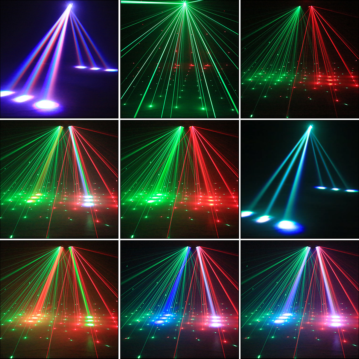 Mini 100W RGBW Double Head Moving Head Beam Rotating Light DMX512 Remote Control RG Laser Stage Strobe Light for Disco Party Bar