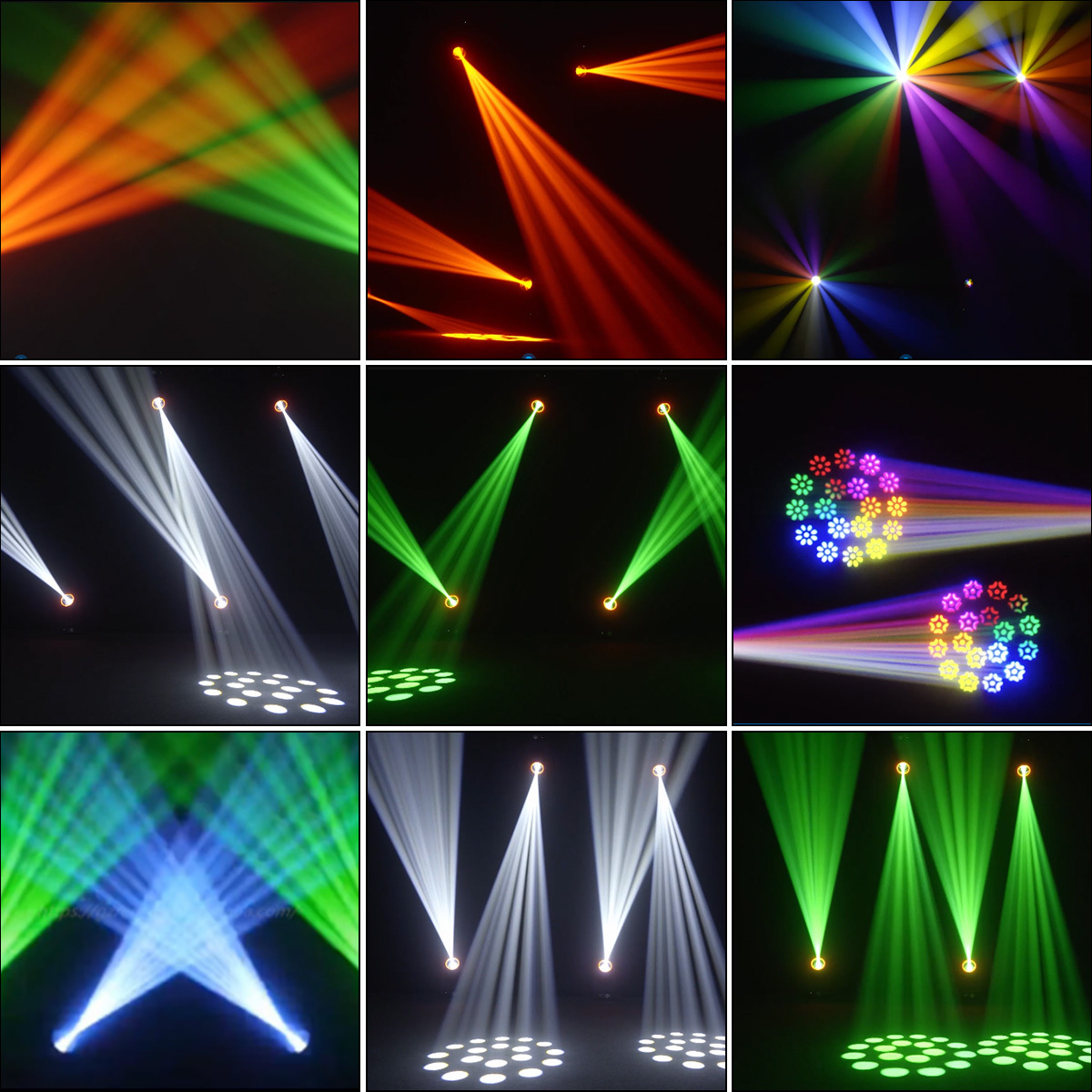 Stage Beam Moving Head Light 200W LED Stage Gobo DJ Light Ring Circle Strip Prism Rainbow Effect Concert DJ Equipment for KTV