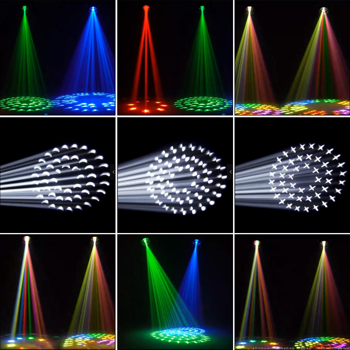 Beam 295W Bulb Moving Head Light Double Prisms Rainbow Frost Effect DMX512 Control 8500K LED Ring Strip Stage Light for DJ Party