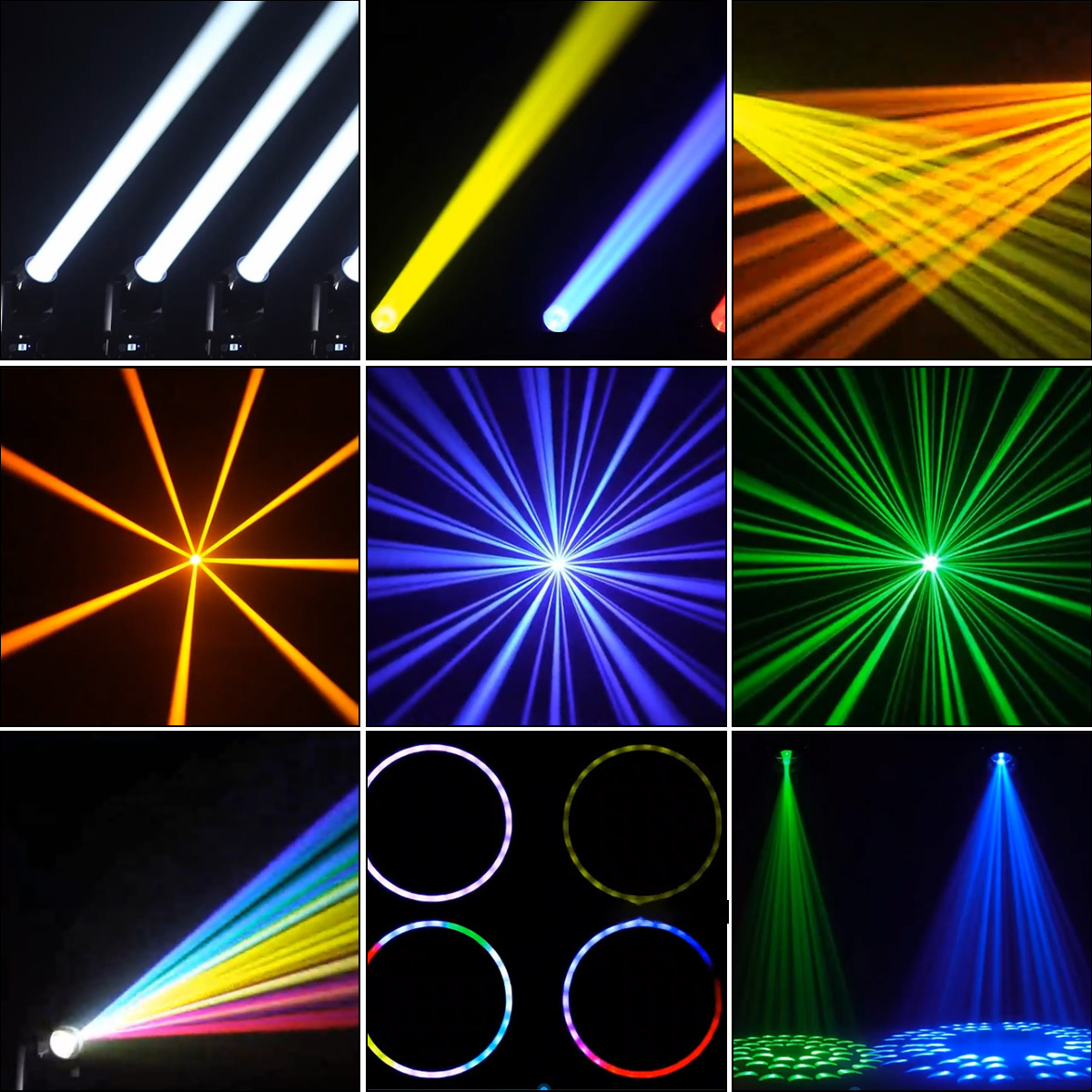 Beam 295W Bulb Moving Head Light Double Prisms Rainbow Frost Effect DMX512 Control 8500K LED Ring Strip Stage Light for DJ Party