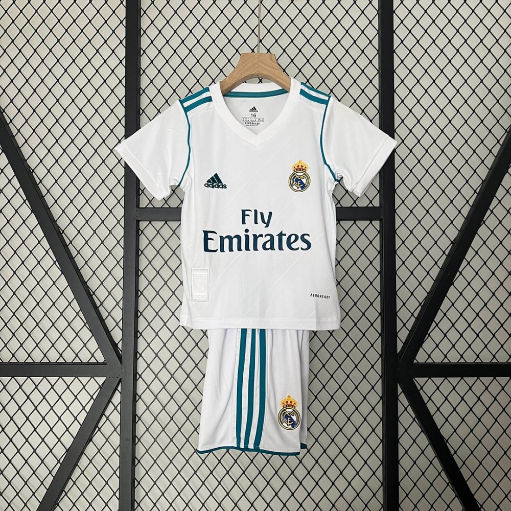 1:1 copy top quality 2017/2018 Retro Real Madrid Home Football Shirt Kids Size