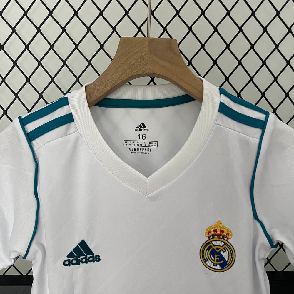 1:1 copy top quality 2017/2018 Retro Real Madrid Home Football Shirt Kids Size