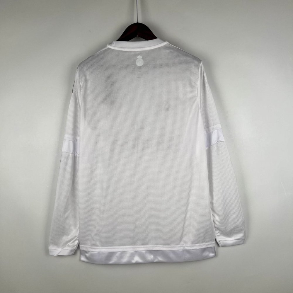 1:1 copy top quality 2015/2016 Retro Long Sleeve Real Madrid Home Football Shirt