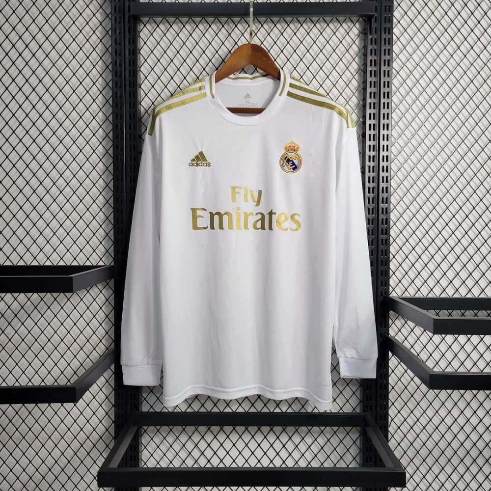 1:1 copy top quality 2019/2020 Retro Long Sleeve Real Madrid Home Football Shirt