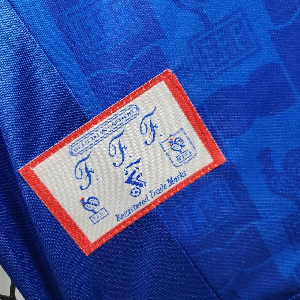 1:1 copy top quality 1996 Retro France Home Football Shirt