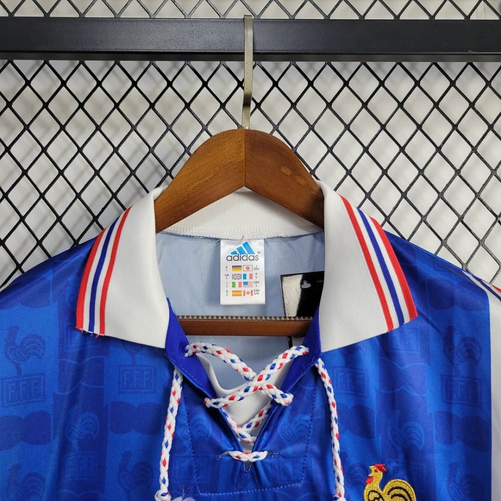 1:1 copy top quality 1996 Retro France Home Football Shirt