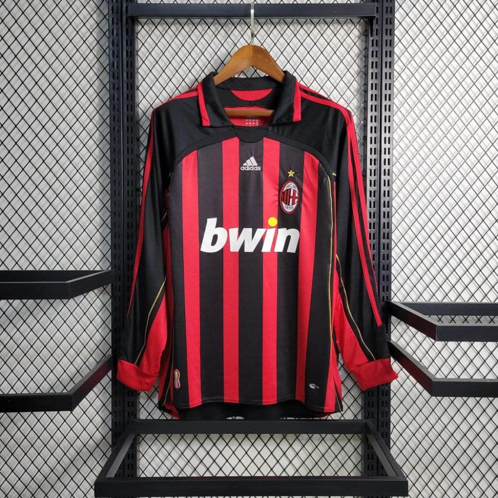 1:1 copy top quality 2006/2007 Retro Long Sleeve AC Milan Home Football Shirt