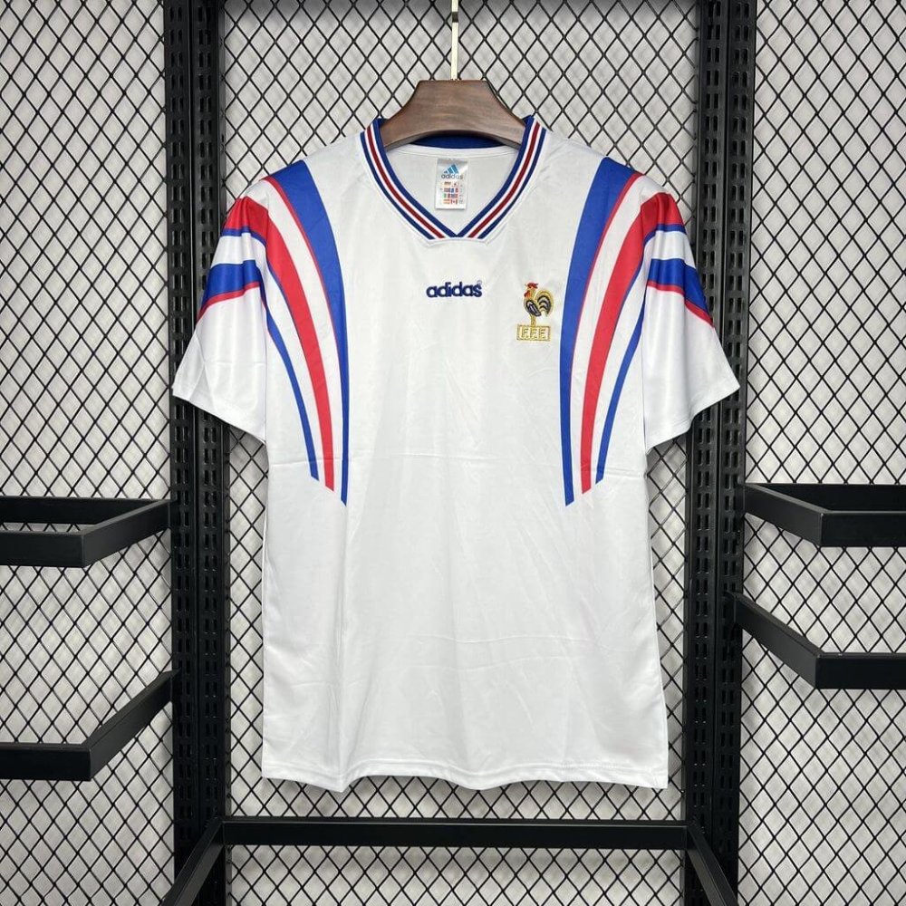 1:1 copy top quality 1996 Retro France Away Football Shirt