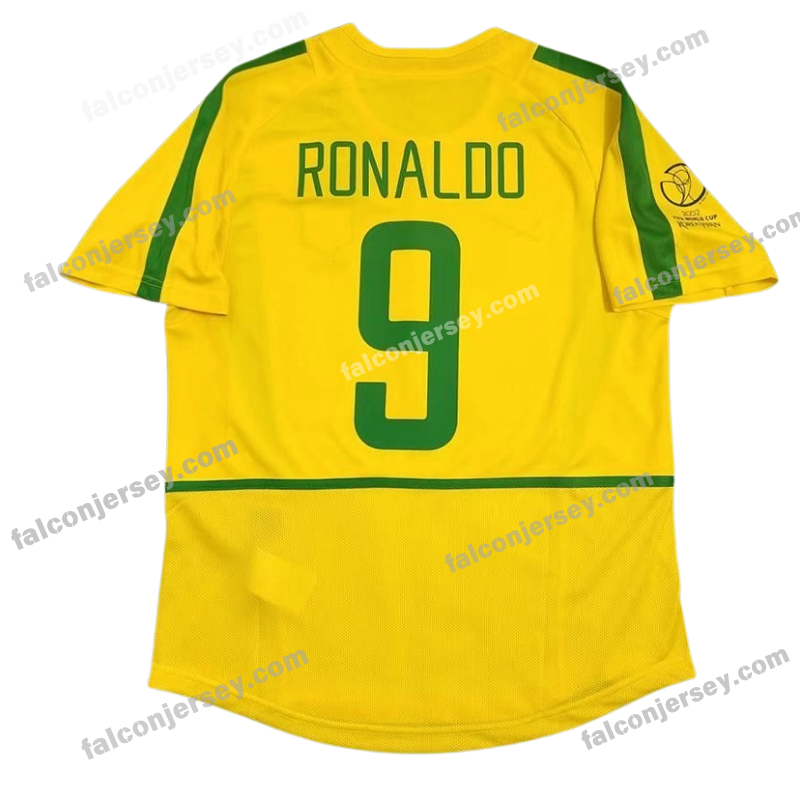 2002 Brazil World Cup Retro Jersey → Ronaldo #9