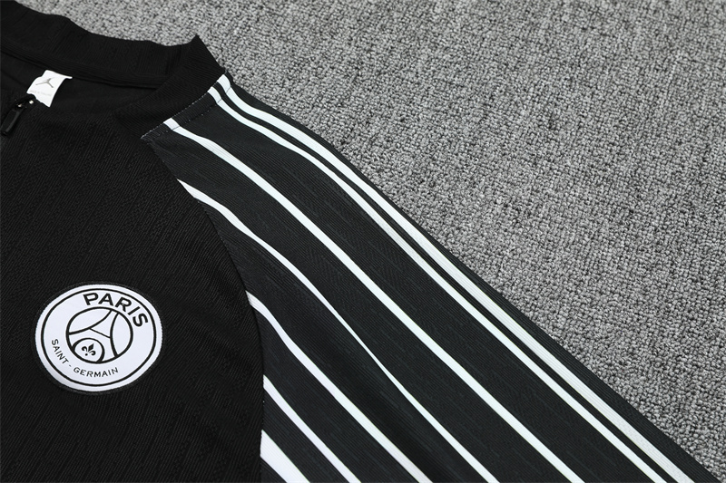 2025/2026 Paris Saint-Germain Black half zip training suit set