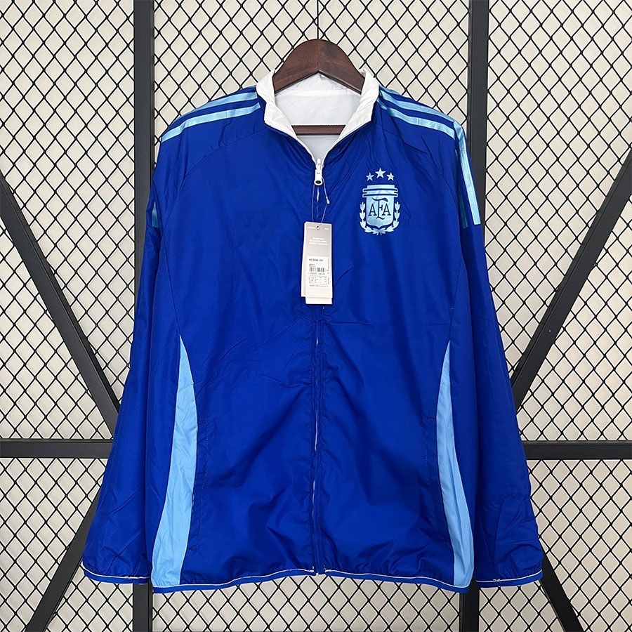 2024/2025 Argentina Reversible Windbreaker（White-Blue）Football Shirt