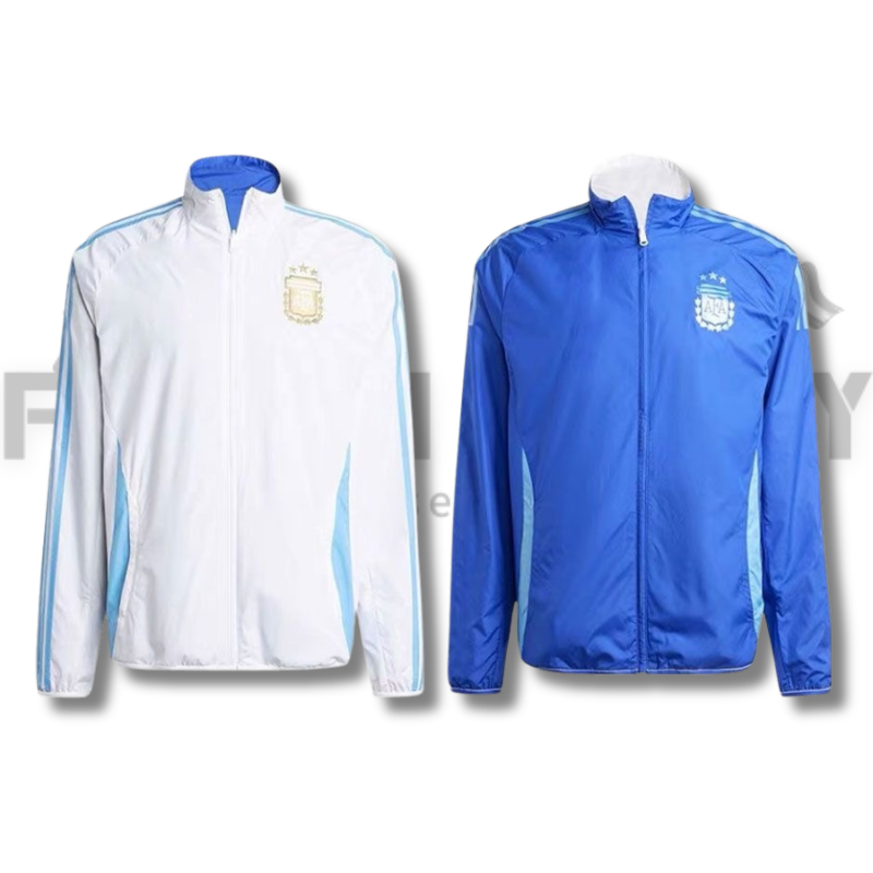 2024/2025 Argentina Reversible Windbreaker（White-Blue）Football Shirt